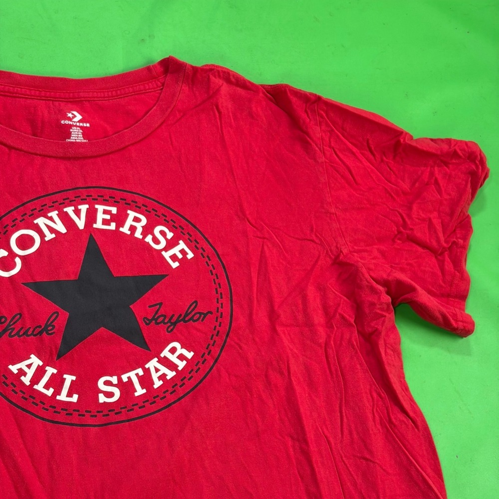 Converse Chuck Taylor All Star T-Shirt Mens XL Red Logo Classic Graphic Tee READ